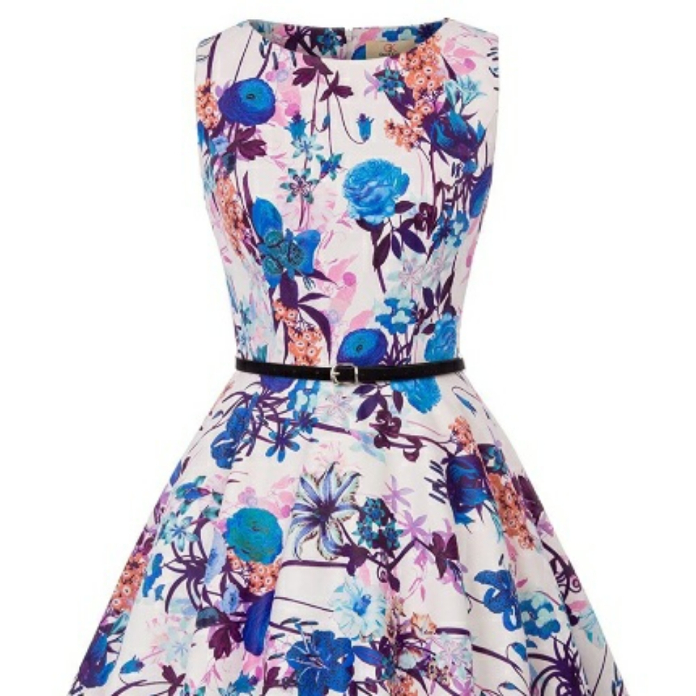 🍇Floral dress with belt